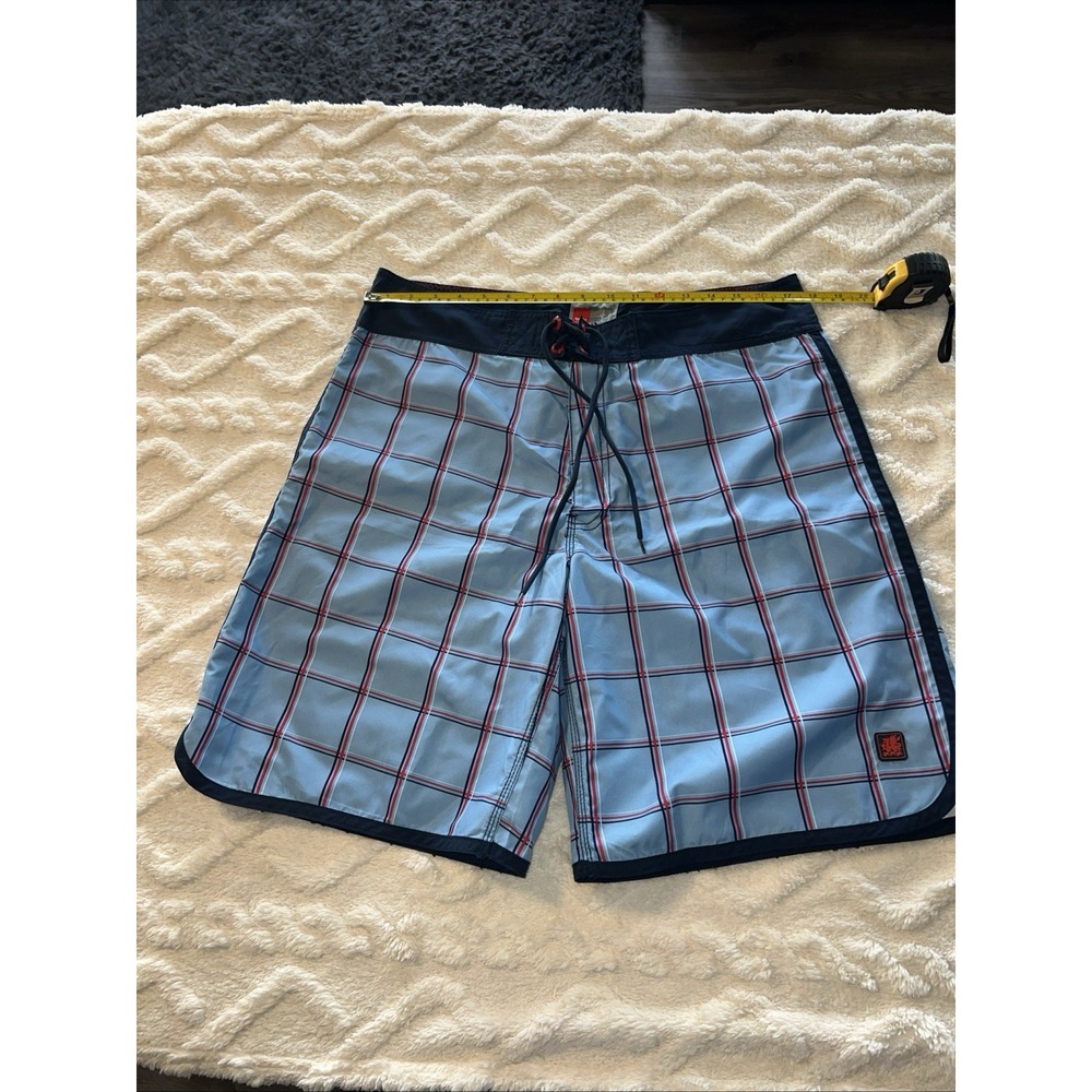 Mossimo Supply Co Men's Size 36 Blue Checkered Swim Board Shorts